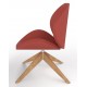 Revive Upholstered Retro Lounge Chair With Wooden Pyramid Base